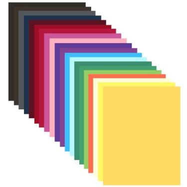 Imagem de Cimlaga Cartolina colorida pesada de 21,6 cm x 28 cm, 250 g/m², 100 folhas, 20 cores vibrantes, 5 folhas cada, dupla face, acabamento fosco - perfeita para artesanato, álbuns, impressão e projetos de