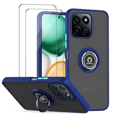 Imagem de QUIETIP Capa compatível com Honor X7C com protetor de tela, TPU + anel magnético de policarbonato rígido, capa de suporte para carro, azul