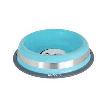 Imagem de Comedouro Inox Anti-formiga Cães Gatos Pet 210 ml azulc - GERMANHART