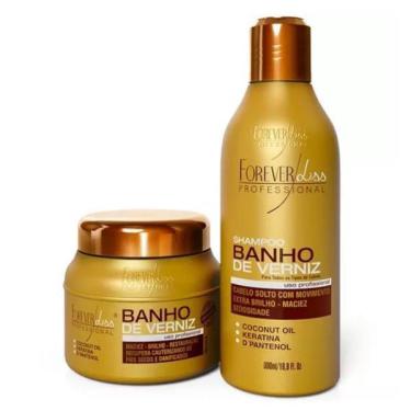 Imagem de Kit Forever Liss Banho De Verniz Sh 300 Ml + Masc 200 Gr