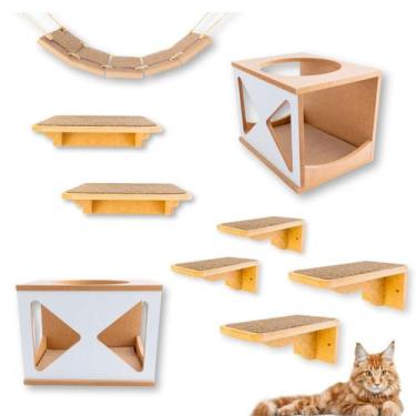 Imagem de Playground Gato 9pcs Prateleiras E Nichos Montado Resistente Double Tr