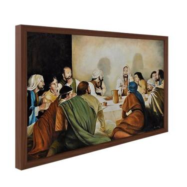 Imagem de Quadro Decorativo Religiosos Santa Ceia Jesus Fé Sagrada Família com M