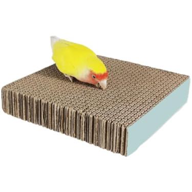 Imagem de CXYYXF Brinquedos de mastigar papagaio de papelão poleiro para gaiola plataforma de descanso de pássaros suporte de papagaio playground brinquedos de exercício periquitos gaiola acessórios para