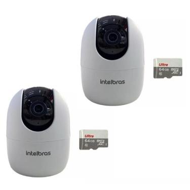 Imagem de kit 2 Câmera Ip 360 Full Hd Im4 Mibo Intelbras + Sd 64gb Ultra
