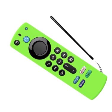 Imagem de Capinha capa para controle remoto Fire TV Stick (3ª geração), silicone à prova de choque e antiderrapante, capa 4K para controle remoto Fire TV Stick (Verde Limão)