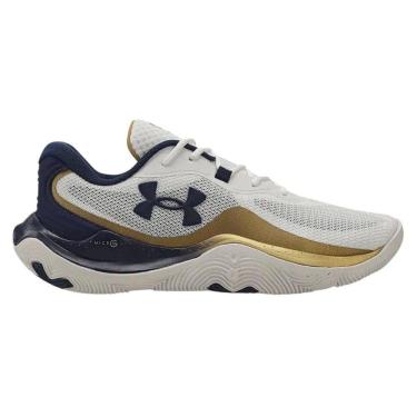 Imagem de Tênis Under Armour Buzzer 2 Branco/Dourado/Marinho