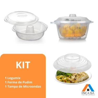 Imagem de Conjunto Forma de Pudim Com Tampa + Panela Cozimento Vapor Legumix 2,6