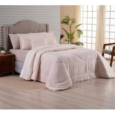 Imagem de Edredom Soft Charme, Plush Flannel, Extra Macio, Aveludado, Com 2 Porta travesseiros (Creme, Queen)