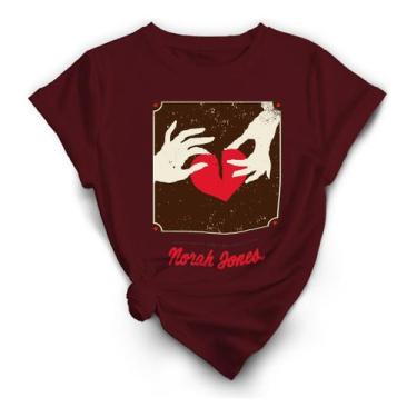 Imagem de Camiseta Estampada Cantora Norah Jones, Referencia Coração - Lobo Sete