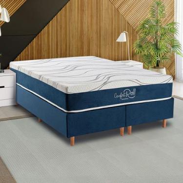 Imagem de Colchão Casal Soft com Molas Ensacadas 158x198 Azul - Colchões Kappesb