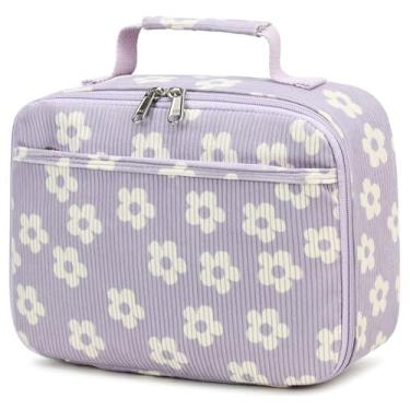 Imagem de Lancheira infantil Bluboon Lancheira isolada térmica para escola, de veludo cotelê, lancheira organizadora escolar para crianças e meninas
