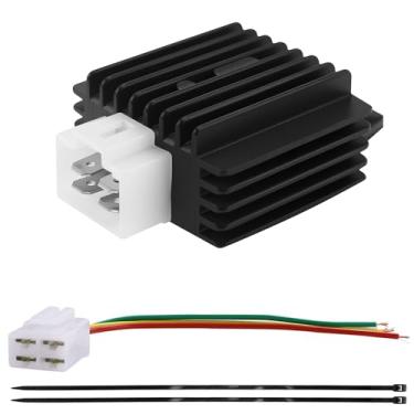 Imagem de PRO BAT Retificador regulador de tensão de onda completa de 12V 4 pinos para motor GY6 50cc 125cc 150cc scooter chinês quadriciclo ATV, preto