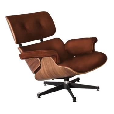 Imagem de Poltrona Charles Eames Sem Puff Couro Sintético Marrom Cor Marrom