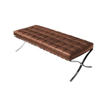 Imagem de Banco Barcelona Couro Sintético Marrom Base Cromada Cor Marrom