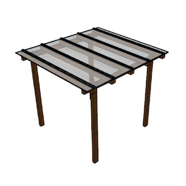 Imagem de Kit Policarbonato Cristal 4mm 2,00m X 3,00m - Perfis Bronze