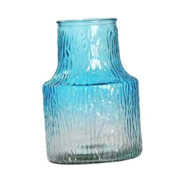 Imagem de Ｂｅｓｇａ Vaso de vidro para flores, garrafa de vidro, centro de mesa para casamento, jarra redonda para flores, vaso para armário, mesa, festa, aniversário, Azul
