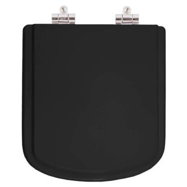 Imagem de Assento Sanitário Poliester Soft Close Lirio Preto para vaso Fiori