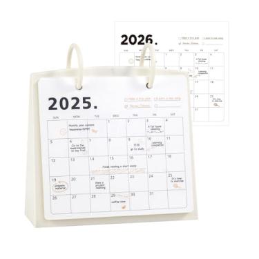 Imagem de Calendário de mesa estético 2025-2026, julho de 2025 a dezembro de 2026-18 meses para mulheres, decoração de mesa com plano mensal para mesa feminina, presentes para mulheres, decoração de escritório