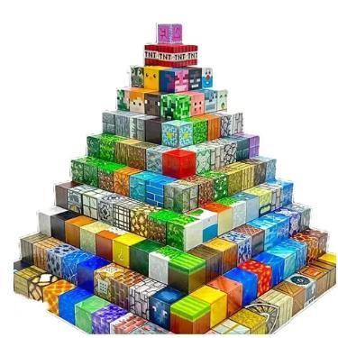 Imagem de Blocos Magnéticos Brinquedo Cubos com imã - Genérica, 20 unidades