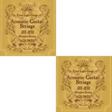 Imagem de Kit 2 Encordoamento Violão .011 AGS200XL Phosphor Bronze Aria Guitars