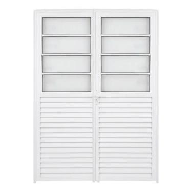 Imagem de Porta Basculante Duplo 2.10x1.50 C/fechadura Linha 25 - Jr esquadrias 