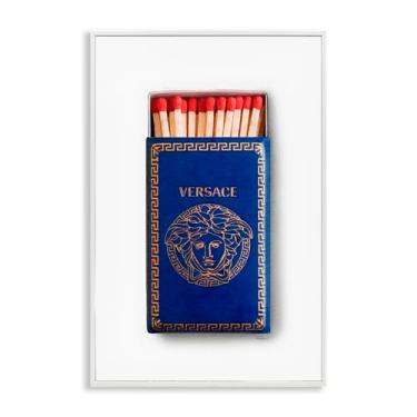 Imagem de Stupell Industries Blue Trendy Matchbox Branco Emoldurado Giclee Art Design por Amanda Greenwood, 20 x 30