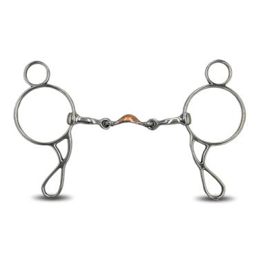 Imagem de Colorado Saddlery Wonder Gag Bit Para Cavalos - 5" 3 Peças De Aço Inoxidável Western Horse Com Porta Central Bochechas 7-1/2" Passeios Diários