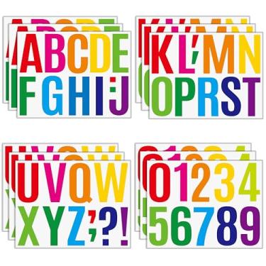 Imagem de AVERZELLA 14 Folhas De Adesivos Vinil 4" Com Letras Grandes, 4 Coloridas Do Alfabeto E Números Para Caixa Correio, Boletim Futebol, Pôster, Quadro Bicicleta, Artesanato, Porta Parede Casa (Várias Co