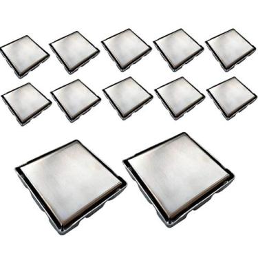 Imagem de Ralo Oculto Invisivel 15X15 Inox Kit 12 Uni Anti Odor Cozinha Banheiro