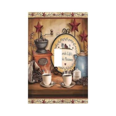 Imagem de Country Coffee Primitive Coffee Bean Texas Kitchen Single Toggle Light Switch Cover Plate Decorativo 1 Gang Wall Plates Cover Rústico Dispositivo Elétrico Placa Frontal