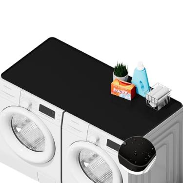 Imagem de SEIRI 1 capa de lavadora e secadora para a parte superior, 137.2 cm x 66.0 cm tapete protetor superior de silicone antiderrapante à prova d'água para máquina de lavar roupa carga superior para