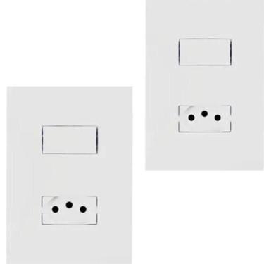 Imagem de Kit 2 Interruptores Simples 4x2 Tomada I9 20A Elétrica Residencial Ins