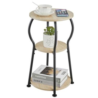 Imagem de Mesa de canto redonda pequena, mesa lateral de berçário de 3 andares, mesas de canto redondas para sala de estar, canto, escritório, quarto, mesa lateral de café, mesas laterais pequenas para espaços