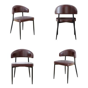 Imagem de 4 Unidades Cadeira Bless Fixa C/4 Pés 53 X 55 X 78cm. Courino Café Courino Café
