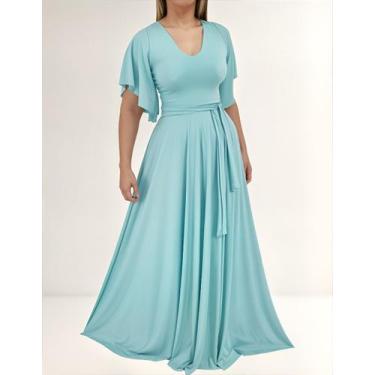 Imagem de Vestido Longo Feminino Elegante Com Manga Flare - Casual Dress, Sereni
