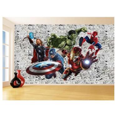 Imagem de Papel De Parede 3D Heróis Página Quadrinhos Hq 3,5M Nhma150 - Você Dec