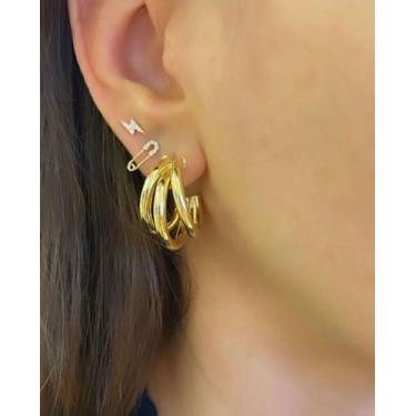 Imagem de Brincos argolas pequena em bijuteria feminina