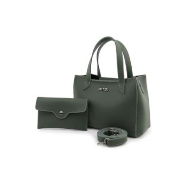 Imagem de Bolsa Feminina Lorena Média Estruturada Para Trabalho Eventos e Dia a Dia Retta (Verde)