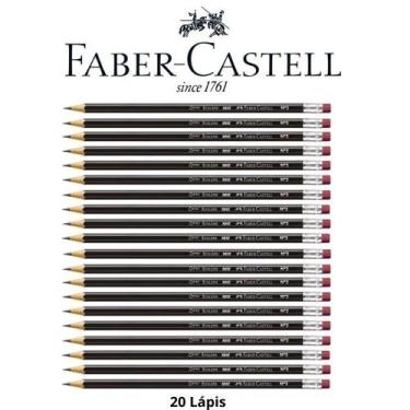 Imagem de Kit c/ 20 Lápis Preto Sextavado HB N.2 Max Faber-Castell c /Borracha