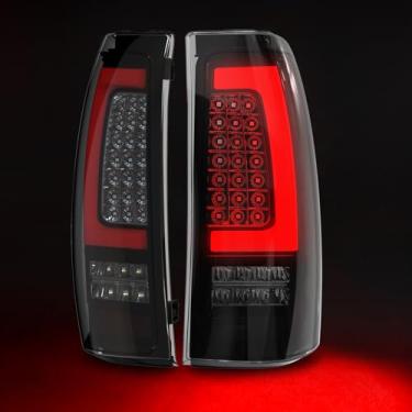 Imagem de Daikokuya Luzes traseiras de LED completas para Chevy Silverado 2003 2004 2005 2006 1 par de luzes traseiras seta fumê, luz de freio, luz de ré