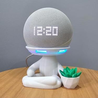 Imagem de Suporte Alexa Echo Dot 4 e Echo Dot 5. Tema Robert suculentas entre outros - Presente, decoração criativa, música, som, stand de mesa Amazon