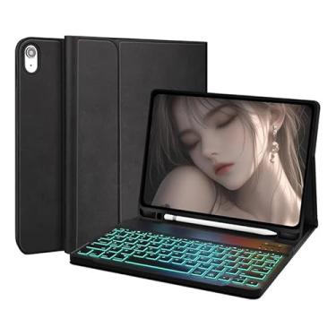 Imagem de Capa Para Tablet Com Teclado Bluetooth Para 5ª/6ª Geração,iPad Air1/Air2,iPad Pro 9.7 Polegadas (Preto, Teclado retroiluminado)