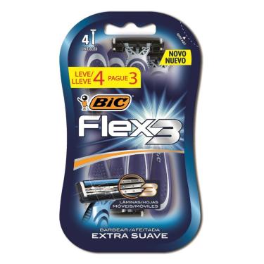 Imagem de Aparelho De Depilar Bic Flex3 Extra Suave 4 Unidades