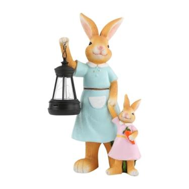 Imagem de predolo Decoração de estátua com luz solar, lâmpada de estátua para área externa, mãe e filha, decoração exclusiva de resina para e quintal,