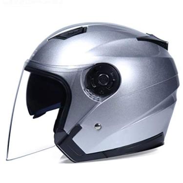 Imagem de Capacete De Motocicleta De Casal Capacete De Motocicleta De Segurança Capacete De Rosto Aberto Capacete De Bicicleta De Scooter Avialable 3/4 Rosto Aberto, CC04, M-(head circumference/57-58cm)