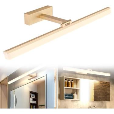 Imagem de Luzes Vity Douradas, Luminária Led Ajustável Para Banheiro Vity 40cm/50cm/60cm/70cm Iluminação Moderna Vity Luz De Parede Espelho De Parede Scoe Luz Imagem Lâmpada Frontal