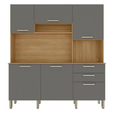 Imagem de Cozinha Compacta 6p 2g 180 Cm Ferrara Freijo Gris Ktp