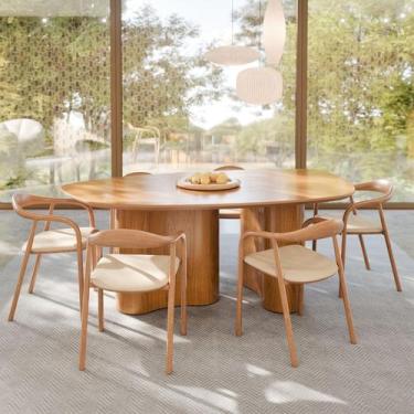 Imagem de Mesa Jantar Orgânica Aracajú 6 Lugares Madeira Natural - LCN Móveis