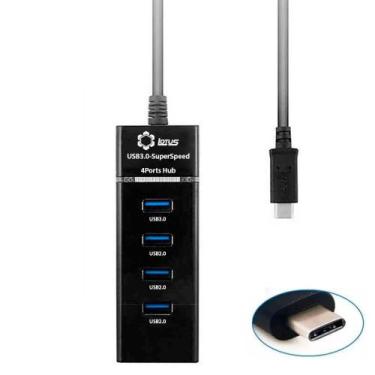 Imagem de Hub USB-C LT-H018 4 Portas 1x USB 3.0 + 3x USB 2.0 - Lotus