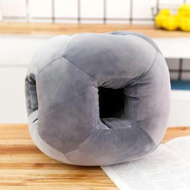 Imagem de Travesseiro De Dormir Cube Nap Para Escritório Pão Travesseiro De Pescoço Com Aquecedor De Mão Criança Votação Escolar Dormindo Na Mesa Presente Criativo, Grey